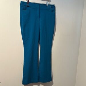 Elegant Teal Wide Leg Women's Pants